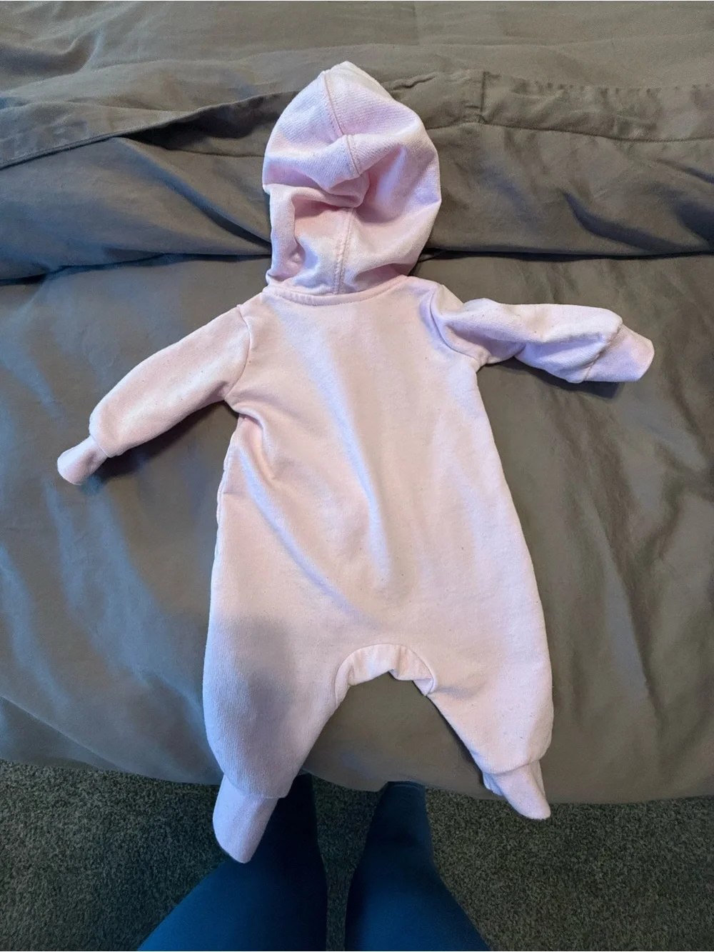 Nike Light Pink Hooded Baby One-Piece Footie